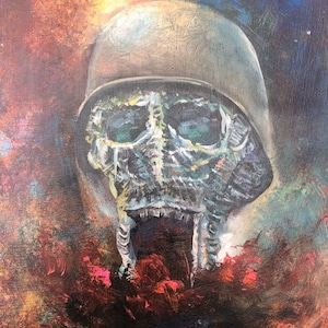 Zdzisław Beksiński - Acrilico su cartone, firmato, opera d'arte
