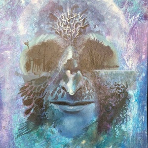 Zdzisław Beksiński - Acrilico su cartone, firmato, opera d'arte
