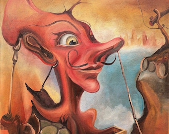 Salvador Dali – Öl auf Leinwand, signiert, Kunstwerk