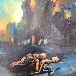 Zdzisław Beksiński - Acrilico su cartone, firmato, opera d'arte