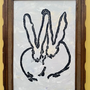 Hunt Slonem vintage oil painting hand signed & Framed Wood