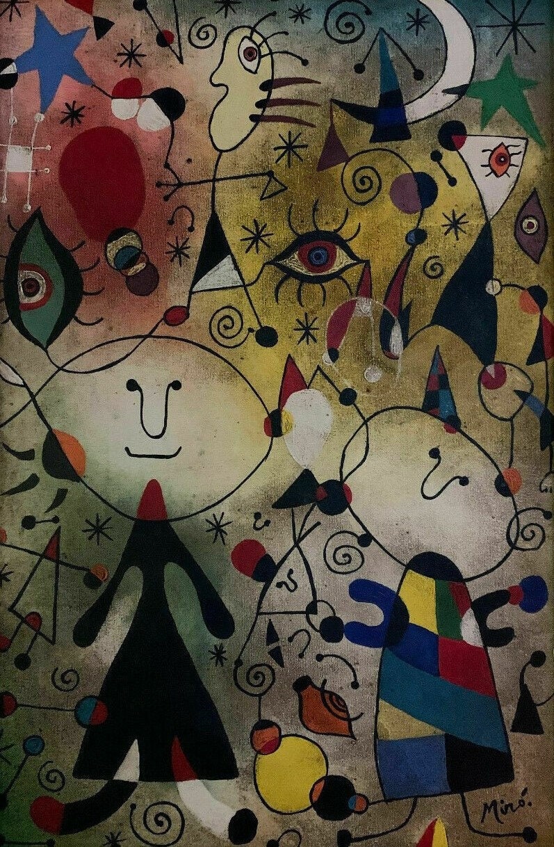 Joan Miro - Oil on Canvas, Signed, Artwork - Etsy