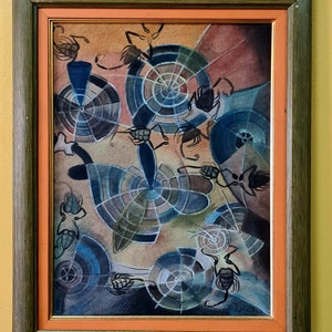 Francisco Toledo olio su cartone firmato a mano incorniciato art
