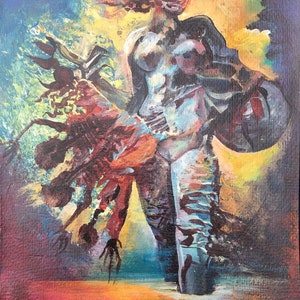 Zdzisław Beksiński - Acrilico su cartone, firmato, opera d'arte
