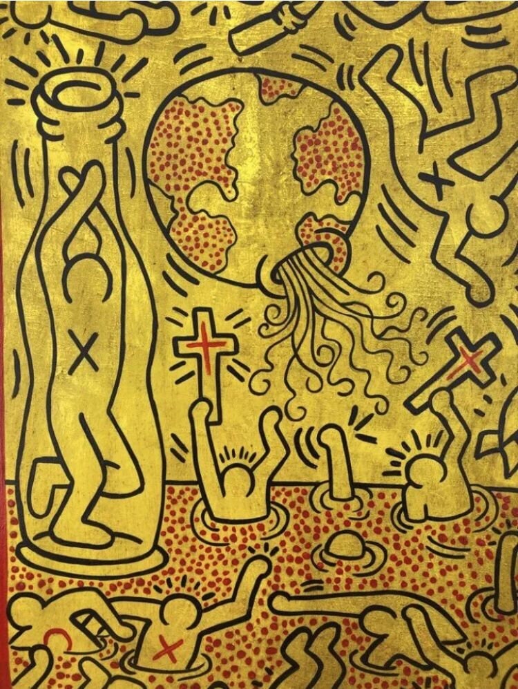 Keith Haring - Oil on Canvas, Signed, Artwork - Etsy