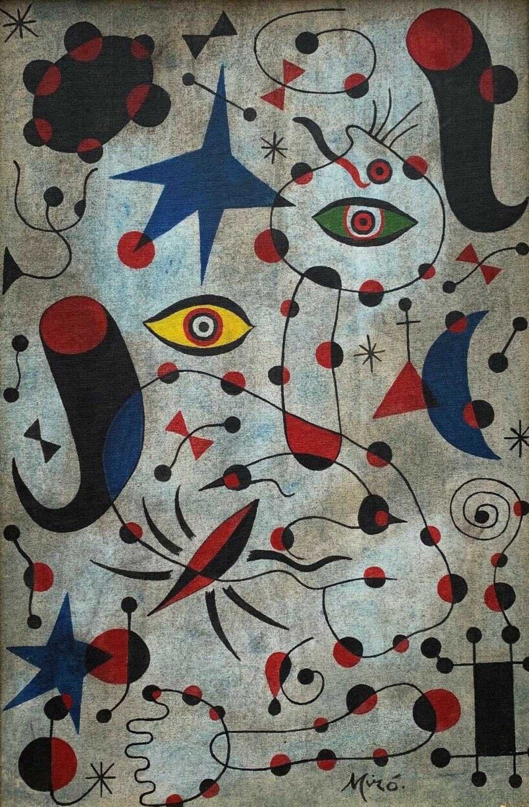 Joan Miro - Oil on Canvas, Signed, Artwork - Etsy