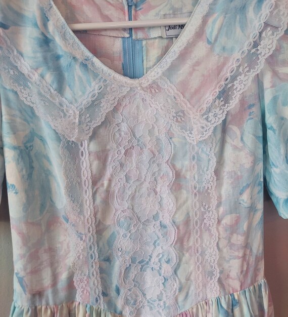 1980s Jodi Michaels Girls Pastel Floral Dress Siz… - image 7