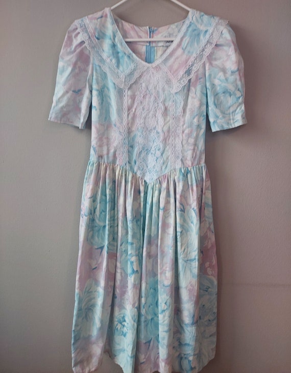 1980s Jodi Michaels Girls Pastel Floral Dress Siz… - image 8