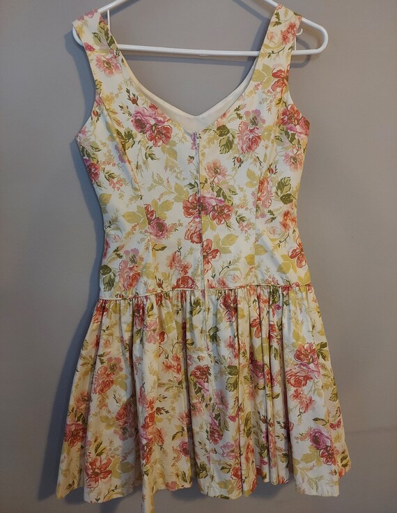 1990s Laura Ashley Floral Sleeveless Dress Size 8 - image 7