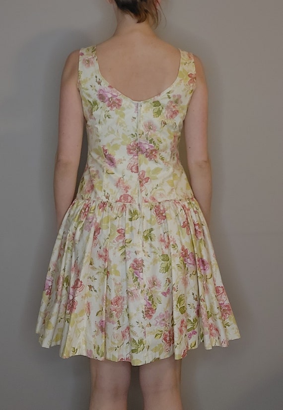 1990s Laura Ashley Floral Sleeveless Dress Size 8 - image 5