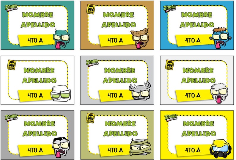 Kit Imprimible Etiquetas Escolares Pack Oro 1000 Modelos imagen 10
