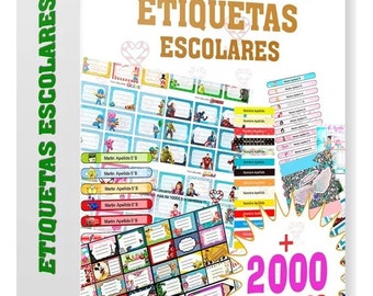 Kit Imprimible Etiquetas Escolares Pack Oro + 1000 Modelos