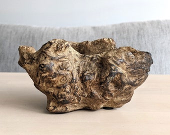 Small Ceramic Driftwood Pot | Driftwood Decor | Faux Wood Planter | Rustic Decor | Primitive Decor | Succulent Planters | USA - NO TARIFFS