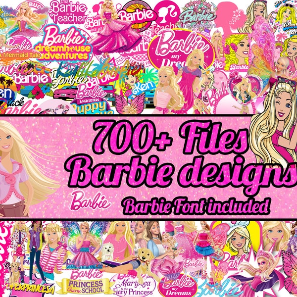 Paquete de 250+ Barb Svg, SVG, silueta de princesa, muñeca rosa Svg, chica svg, pegatina clipart, archivos svg para Cricut, SVG, Png, Dxf, Pdf, Eps