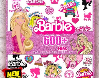 Barb Svg Bundle, SVG, Princess Silhouette, pink doll Svg, Girl Svg, Sticker Clipart, Svg Files for Cricut ,Svg , Png , Dxf , Pdf , Eps