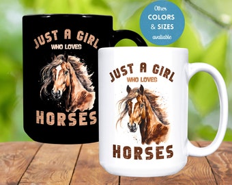 Horse Coffee Mug, Horse Lover Mug, Girl With Horse Mug, Unique Horse Gift for Ladies, Equestrian Mug, Horse Mug Unique Design, Horse Mug