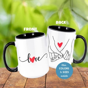 Love Coffee Mug, Heart Mug, Valentines Day Mug, Couple Coffee Mug, Gift for Girlfriend, Gift Wife, Anniversary Gifts for Boyfriend Husband