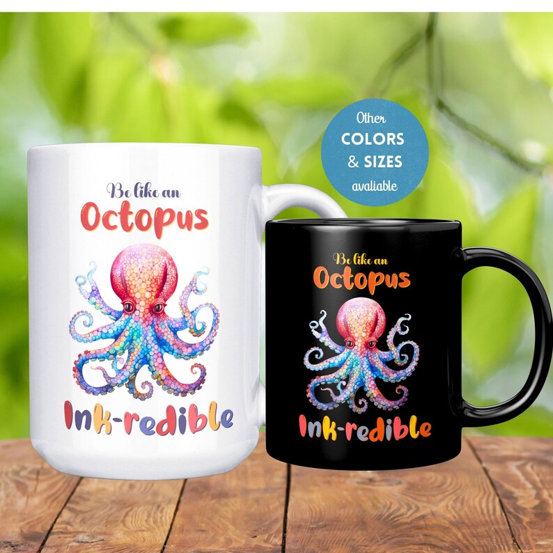 Octopus Mug, Octopus Coffee Mug, Mug for Kids Boys Girls, Motivational Funny Mug, Octopus Gifts For Women, Octopus Coffee Cup, Octopus Gifts image 1