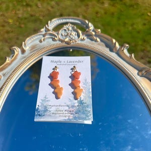 Gestapelde geesten-oorbellen herfst | Halloween-oorbellen | Gezellige oorbellen | Herfstoorbellen | Oorbellen van polymeerklei | Handgemaakte sieraden