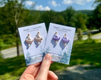 Shimmery Teapot Earrings with Dew Drops | Cottagecore Earrings | Bookish Earrings | Polymer Clay Earrings | Handmade Jewelry