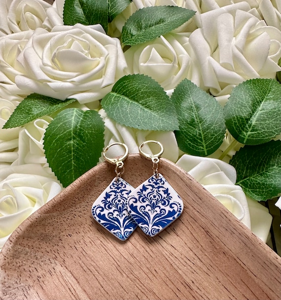 Mediterranean Tile Earrings | Dangle Earrings | Polymer Clay Earrings | Handmade Jewelry