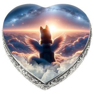 Siberian Husky Urn for Dog Ashes: Heart-Shaped Pet Memorial