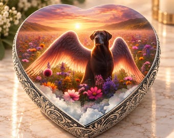 Personalized Labrador Urn for Dog Ashes - Heart Shaped Urn for Labrador Retriever - Custom Dog Urn