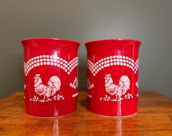 TEMPTATIONS by Tara, Red DOODLE DOO Rooster Utensil Holder - Etsy