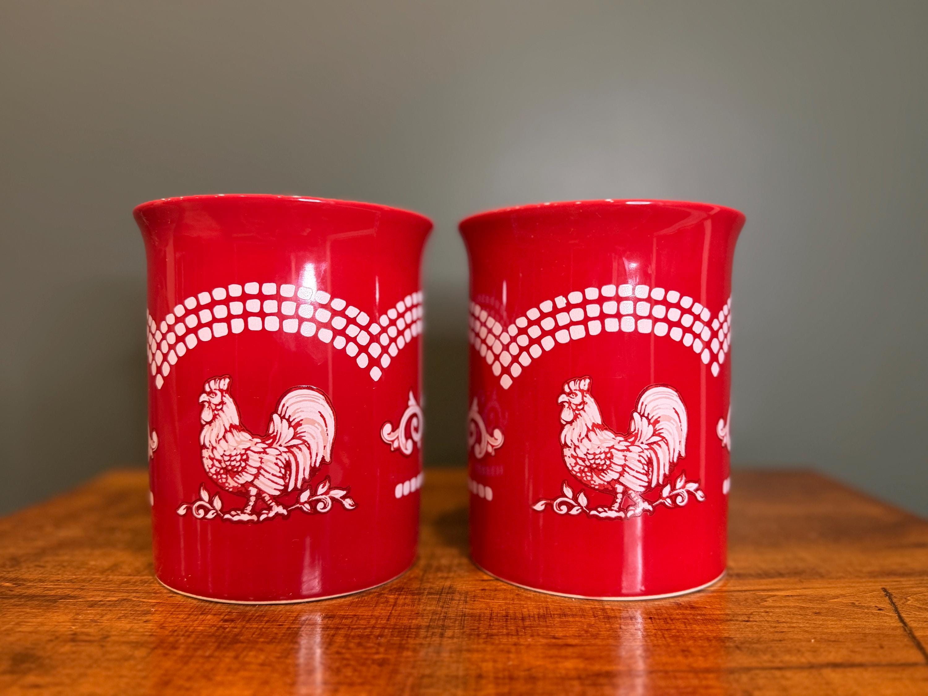 TEMPTATIONS by Tara, Red DOODLE DOO Rooster Utensil Holder - Etsy