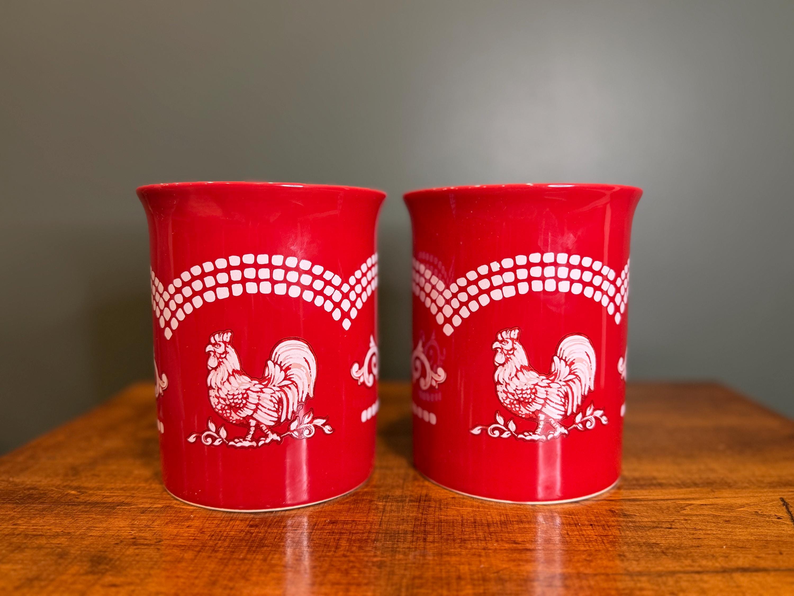 TEMPTATIONS by Tara, Red DOODLE DOO Rooster Utensil Holder - Etsy