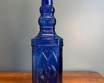 Cobalt Blue Vintage Collectible Glass Bottle