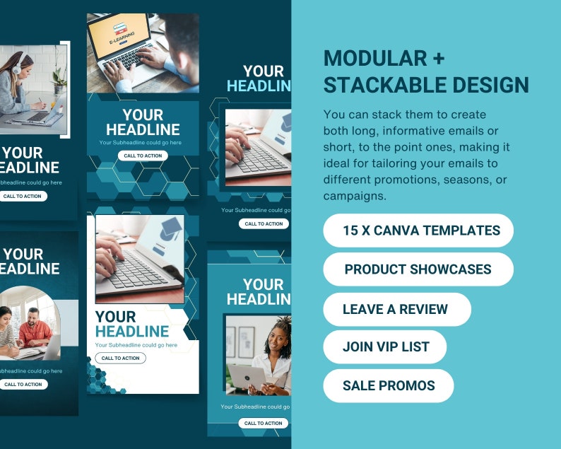 Modular Email Image Examples 15 Animated Email Templates Bundle for Education & E-learning ...