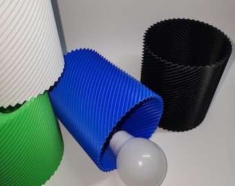 Lamp Shade; Light Shade; Straight wall, sharp swirl design; Multiple Colors Available