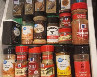 Adjustable Drawer Spice Rack; Multiple Colors and Sizes