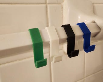 Shower Bar Hook: Plastic Loofah and Scrubber Hanger