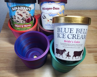 Air Insulated Pint Sized Ice Cream Koozie; Pint Sized Ice Cream Holder; BPA Free