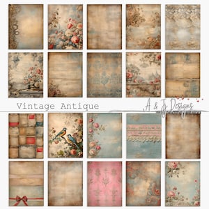 Vintage Antique, Commercial Use, Papers, Junk Journals, Digital Art, Printable, Ephemera, Digital Download