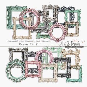 Frame It #1, commercieel gebruik, elementen, clipart- en beeldbestanden, afdrukbaar, ongewenste tijdschriften, scrapbooking, mixed media, digitale kunst downloaden