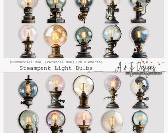 Steampunk-lampen, ongewenste tijdschriftafbeeldingen, commercieel gebruik, scrapbooking, ongewenste dagboeken, transparante bestanden
