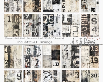 Papeles imprimibles / Grunge industrial / Para revistas basura y álbumes de recortes