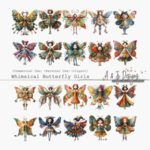 Filles papillon fantaisistes, CU, éléments, imprimable, format PNG, journaux indésirables, scrapbooking, créations en papier, techniques mixtes