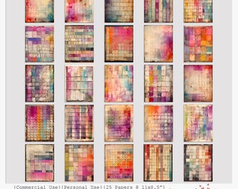 Ledger of Dusty Hues | Vintage Paint Swatch Digital Papers | Shabby Grunge Sheets for Junk Journals, Scrapbooking & Mixed Media Art