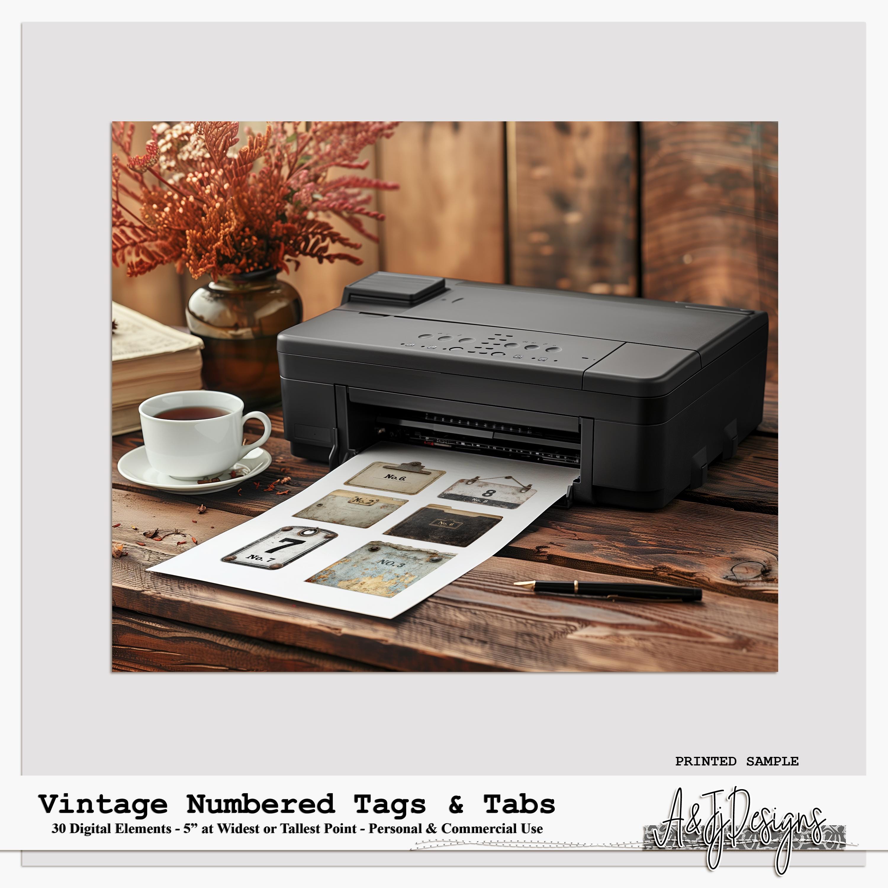 Rustic Tab Vintage Numbered Tags & Tabs | Rustic File Labels | Digital Elements ...