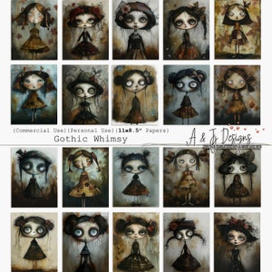 Gothic Whimsy Papers, CU, PU, Printable, 11x8.5", JPG, Junk Journals, Scrapbooking, Paper Craft, Mixed Media, Digital Art, Instant Download