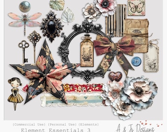 Element Essentials 3 | Junk Journal Clipart | Scrapbook-Verzierungen