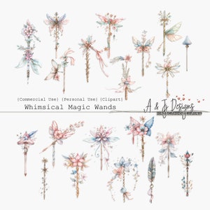 Baguettes magiques fantaisistes, CU, Clipart, Fantastique, imprimable, Format PNG, Carnets indésirables, Scrapbooking, Créations en papier, Techniques mixtes, Art numérique