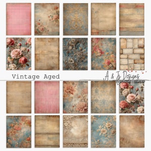 Vintage leeftijd, commercieel gebruik, papieren, ongewenste tijdschriften, digitale kunst, printables, ephemera, digitale download