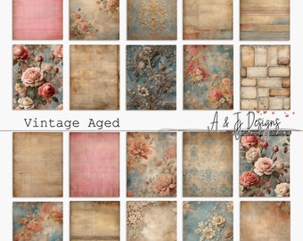 Vintage leeftijd, commercieel gebruik, papieren, ongewenste tijdschriften, digitale kunst, printables, ephemera, digitale download