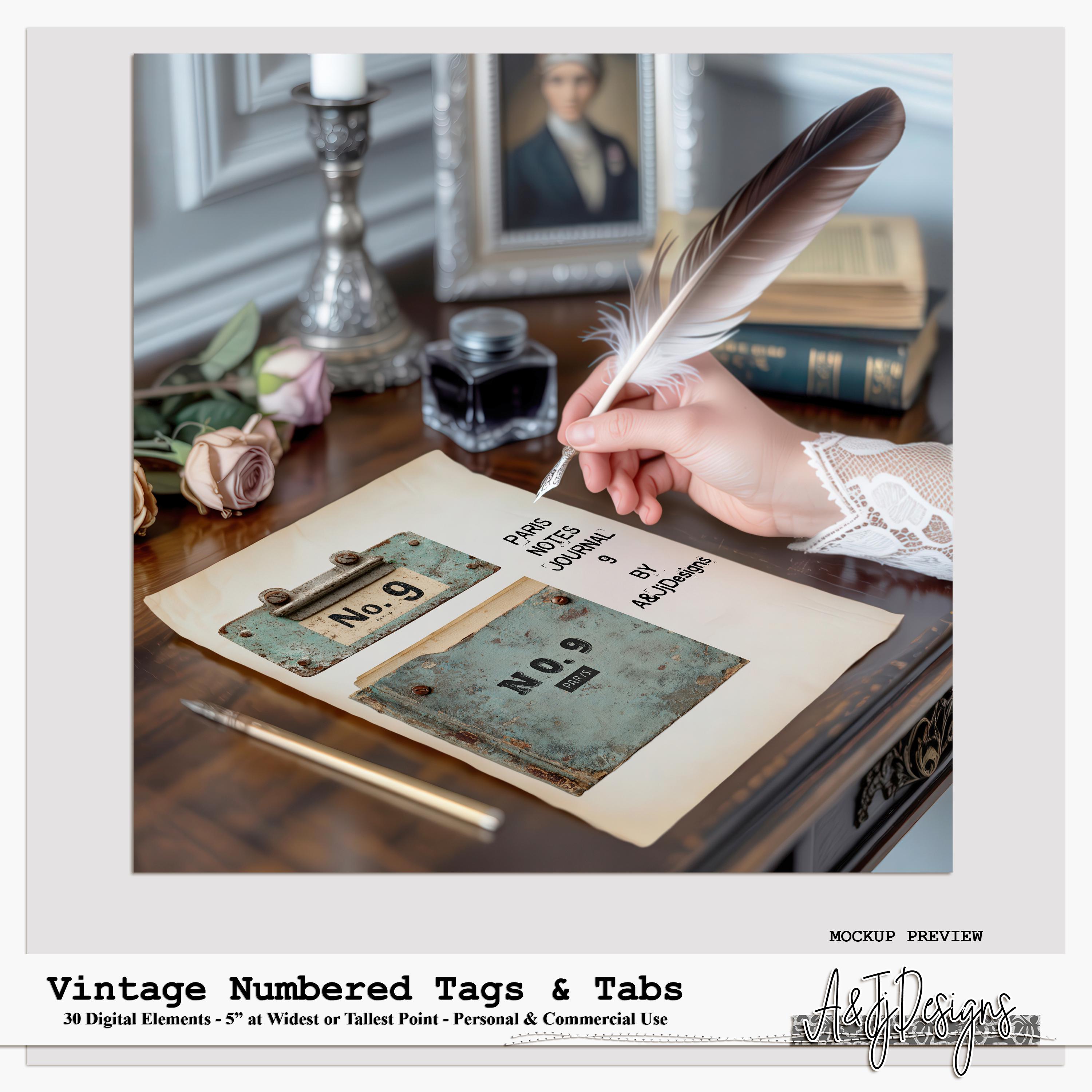 Rustic Tab Vintage Numbered Tags & Tabs | Rustic File Labels | Digital Elements ...