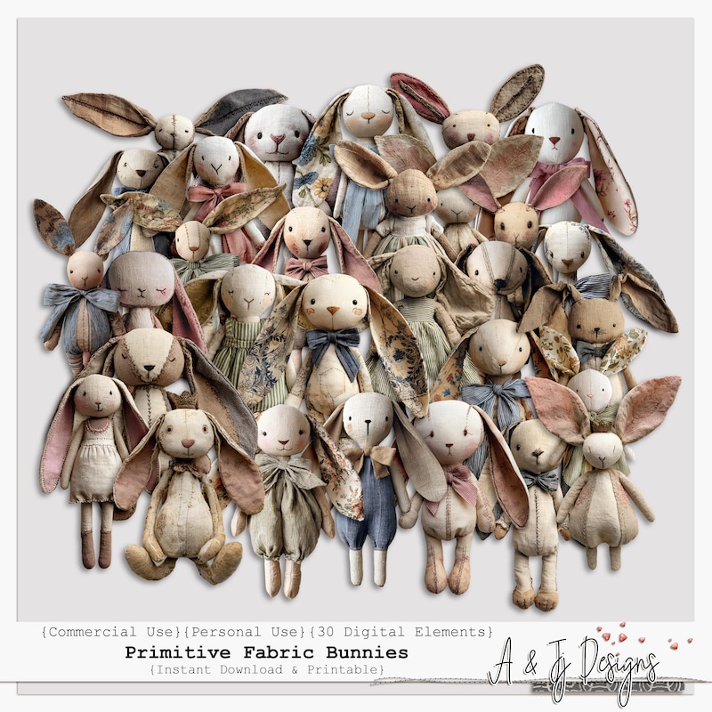 Primitive Rabbit Pattern - Etsy